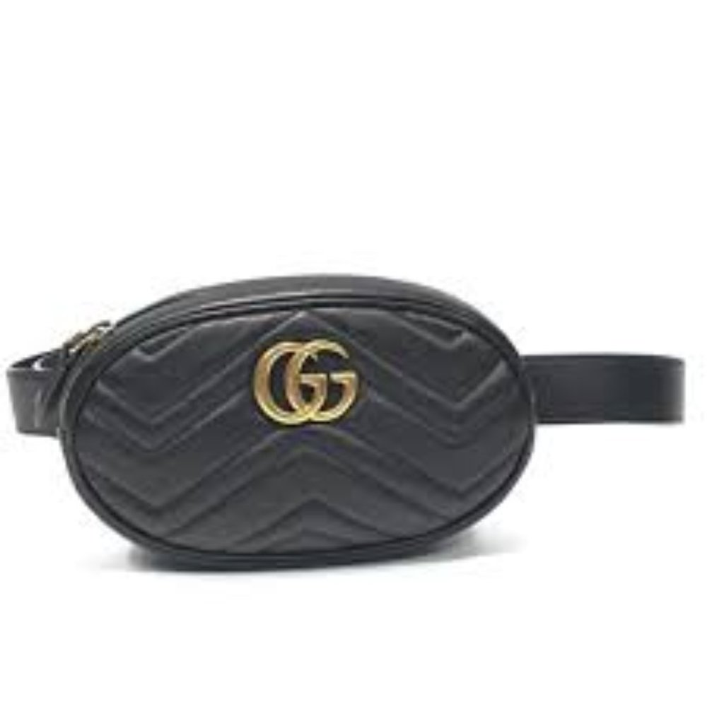 Gucci GG Marmont Matelasse Leather Belt Bag in Black New with dustbag - Picture 1 of 3